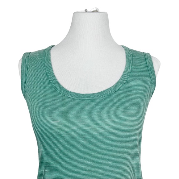 Anthropologie t.la Striped Scoop Neck Layering Tank Women’s Small Seafoam Green - Picture 2 of 11